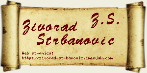 Živorad Štrbanović vizit kartica